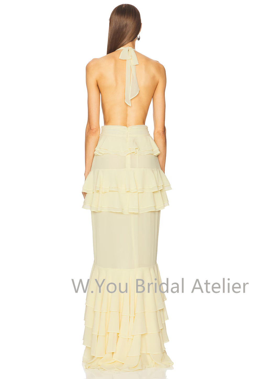 Women'S Formal Wear Wedding Guest - 이브닝 드레스 딥 V넥 홀터 프론트
