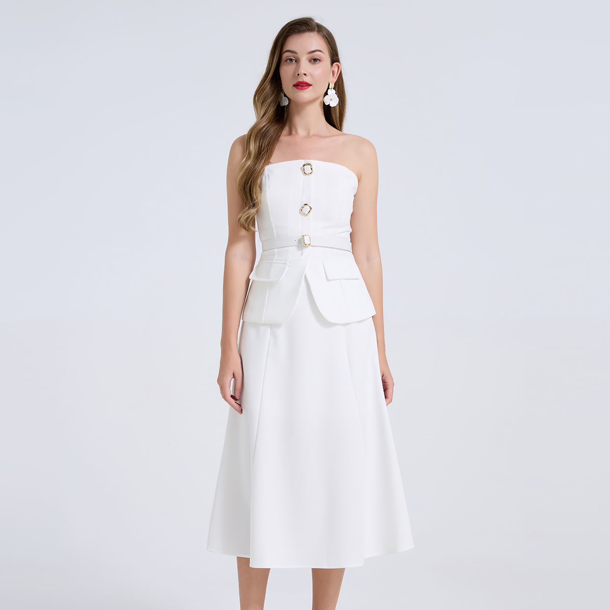 2피스 세트 여성 의상 우아한 다이아몬드 버튼 벨트 스 - Women Formal Wear For Meeting 리뷰 및 가격