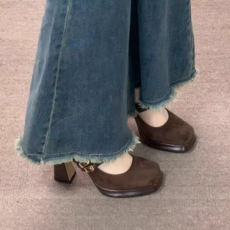 빈티지 두꺼운 굽 여성 메리제인 슈즈 연회 파티 버클  - Vintage Women'S Formal Wear 리뷰 및 가격