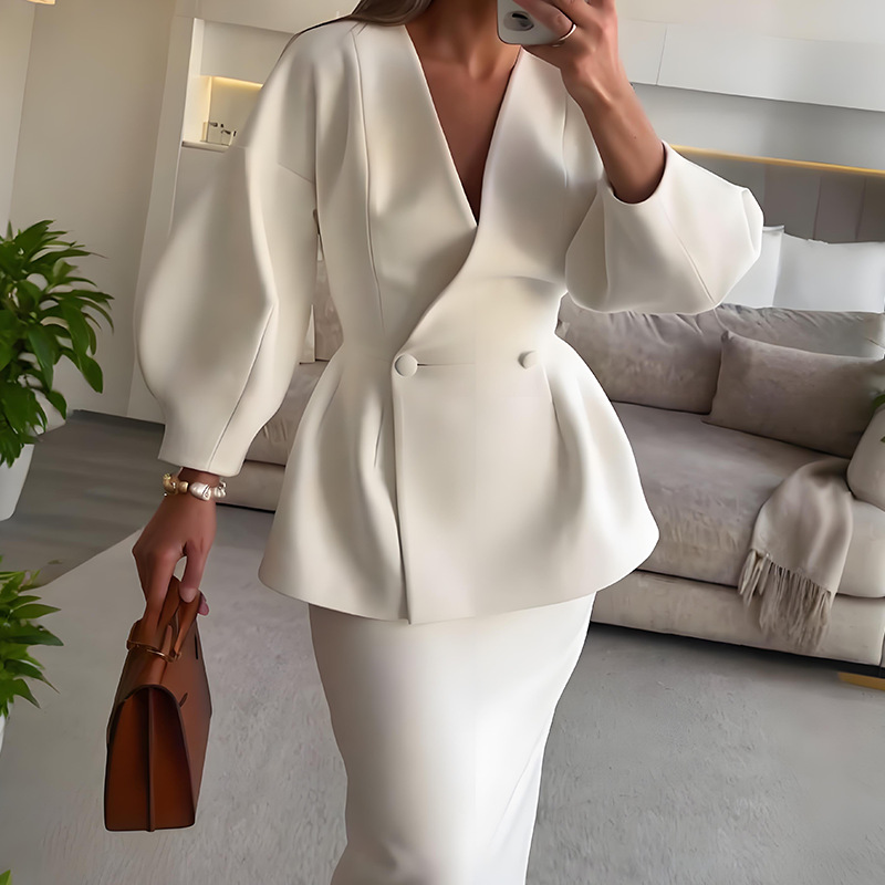 2피스 세트 여성 의상, 우아한 블레이저 스커트 세트, - Women Formal Wear For Meeting 리뷰 및 가격