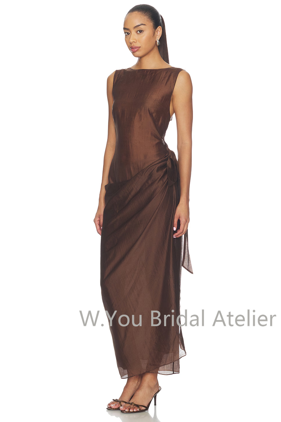 이브닝 드레스 오프 숄더 민소매 사이드 러칭 랩 드레이 - Women'S Formal Wear Wedding Guest 리뷰 및 가격
