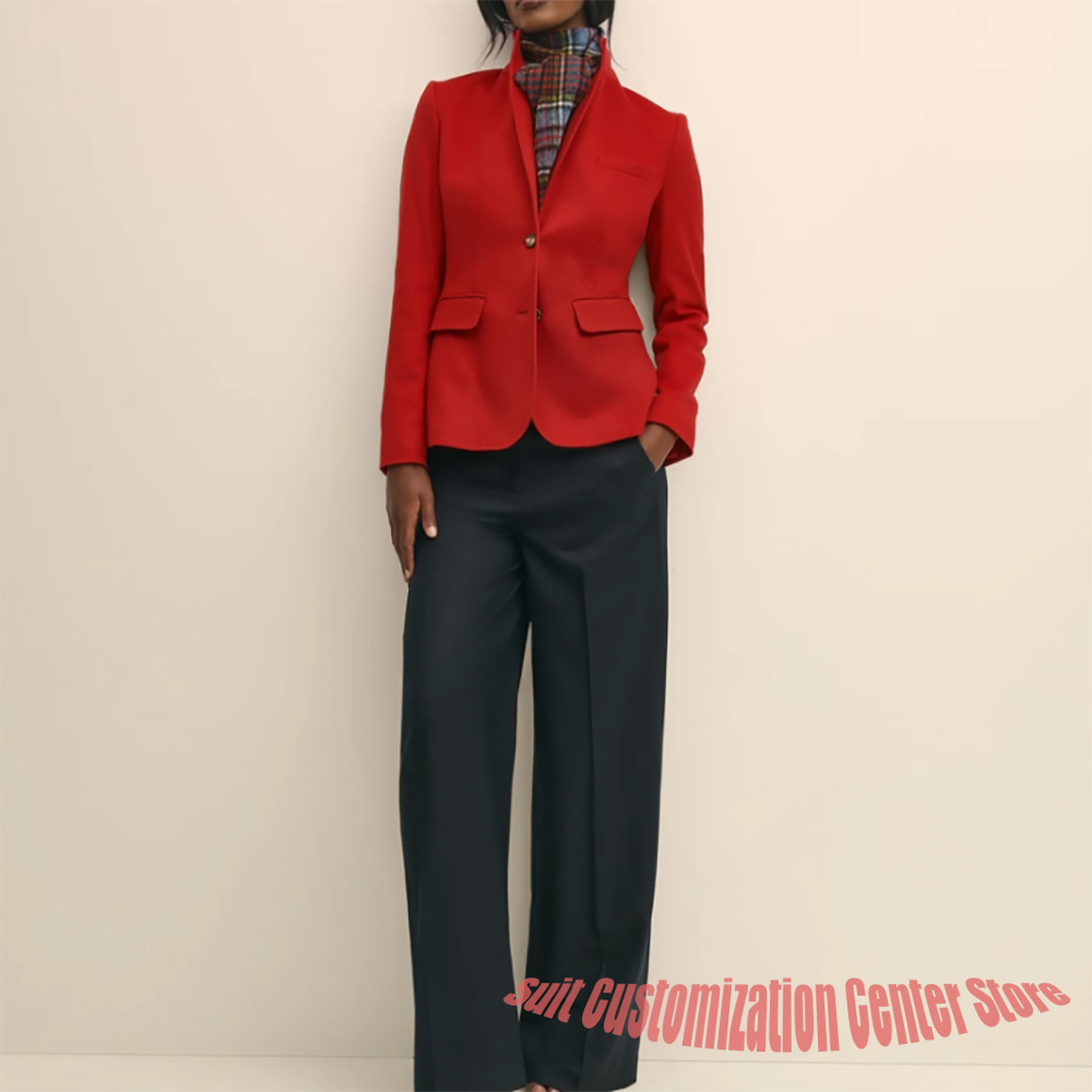 여성용 네이비 울 의류 싱글 브레스티드 투피스 (재킷+ - Women Formal Wear Outfits 리뷰 및 가격