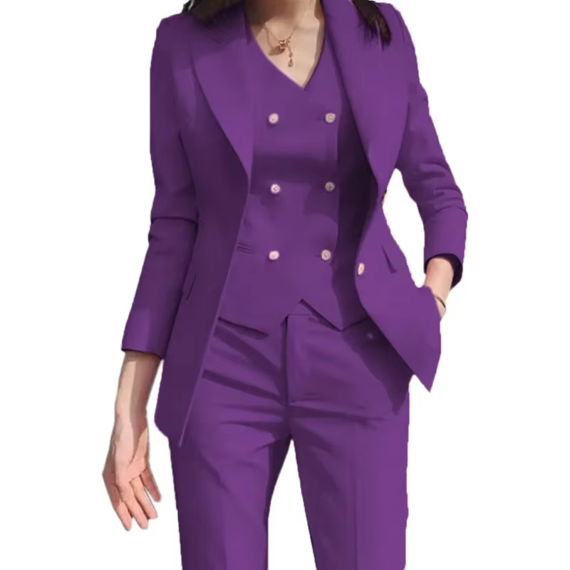 패션 럭셔리 로즈 핑크 여성 정장 3피스 포멀 슬림핏  - Women Formal Wear Vest 리뷰 및 가격