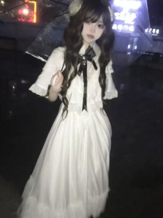 일본식 반소매 리본 레이스 드레스 화이트 슬림 맥시 스 - Women Formal Wear Outfits 리뷰 및 가격