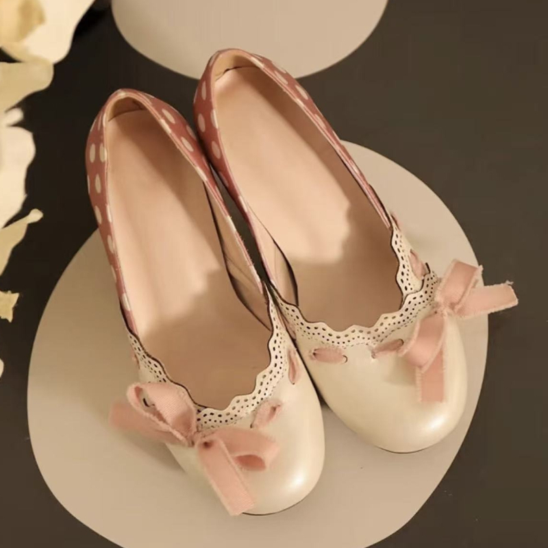 빈티지 청키 힐 여성 펌프스 폴카 도트 디자인 보우 디 - Vintage Women'S Formal Wear 리뷰 및 가격